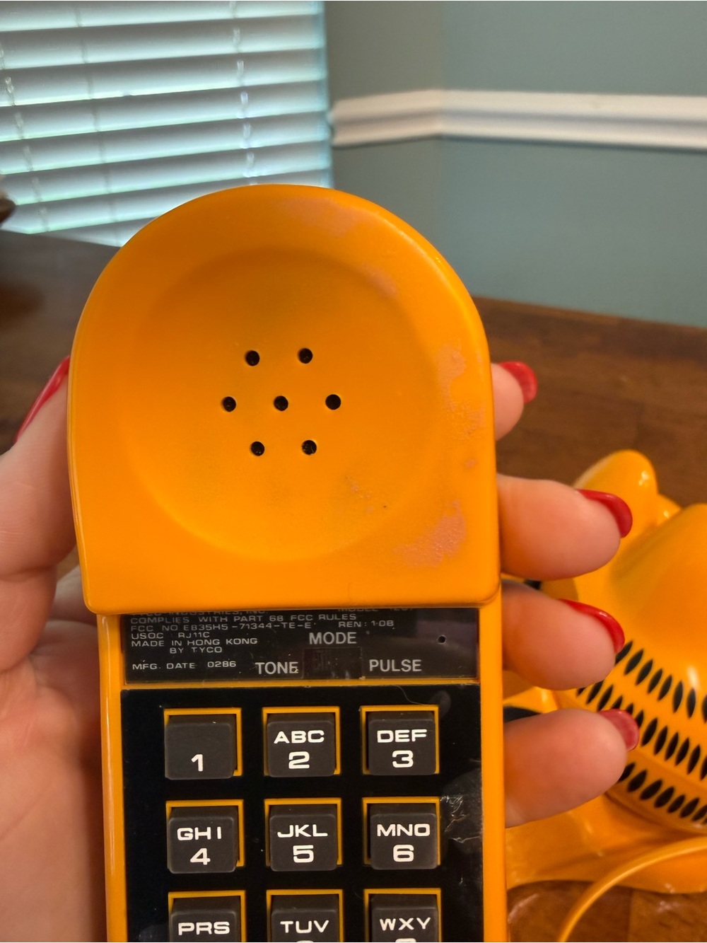 Vintage 1980s Tyco Garfield Landline Telephone Cat Phone Eyes Open Close TESTED - Picture 9 of 10